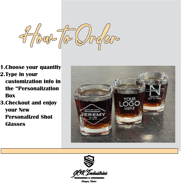 Personalized Square Shot Glasses- Custom Engraved