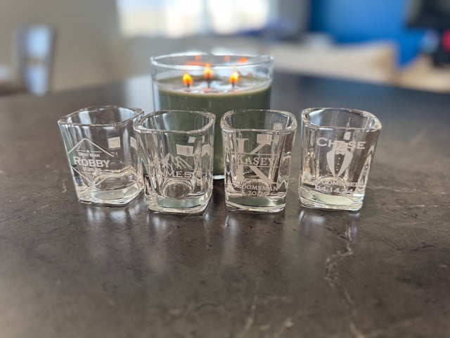 Personalized Square Shot Glasses- Custom Engraved
