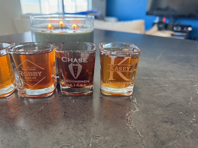 Personalized Square Shot Glasses- Custom Engraved