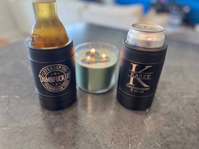 Personalized Can Koozie- Custom Engraved Gifts