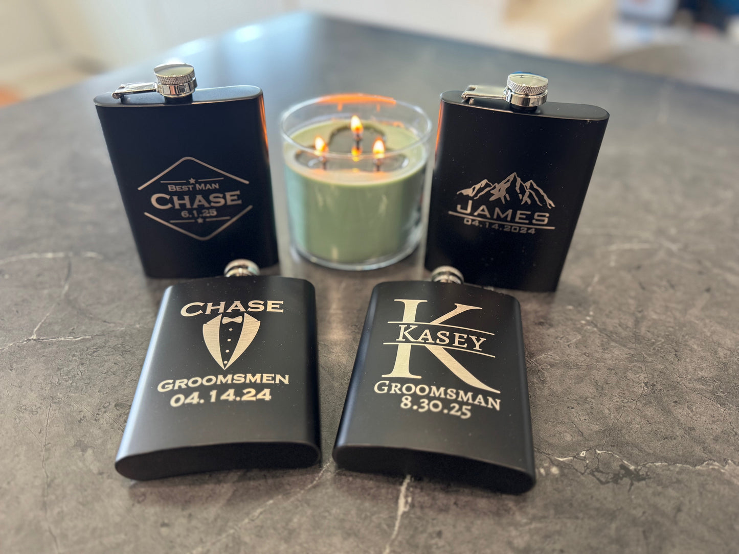 Custom Laser Engraved Metal Flasks β Personalized Groomsmen & Dad Gifts