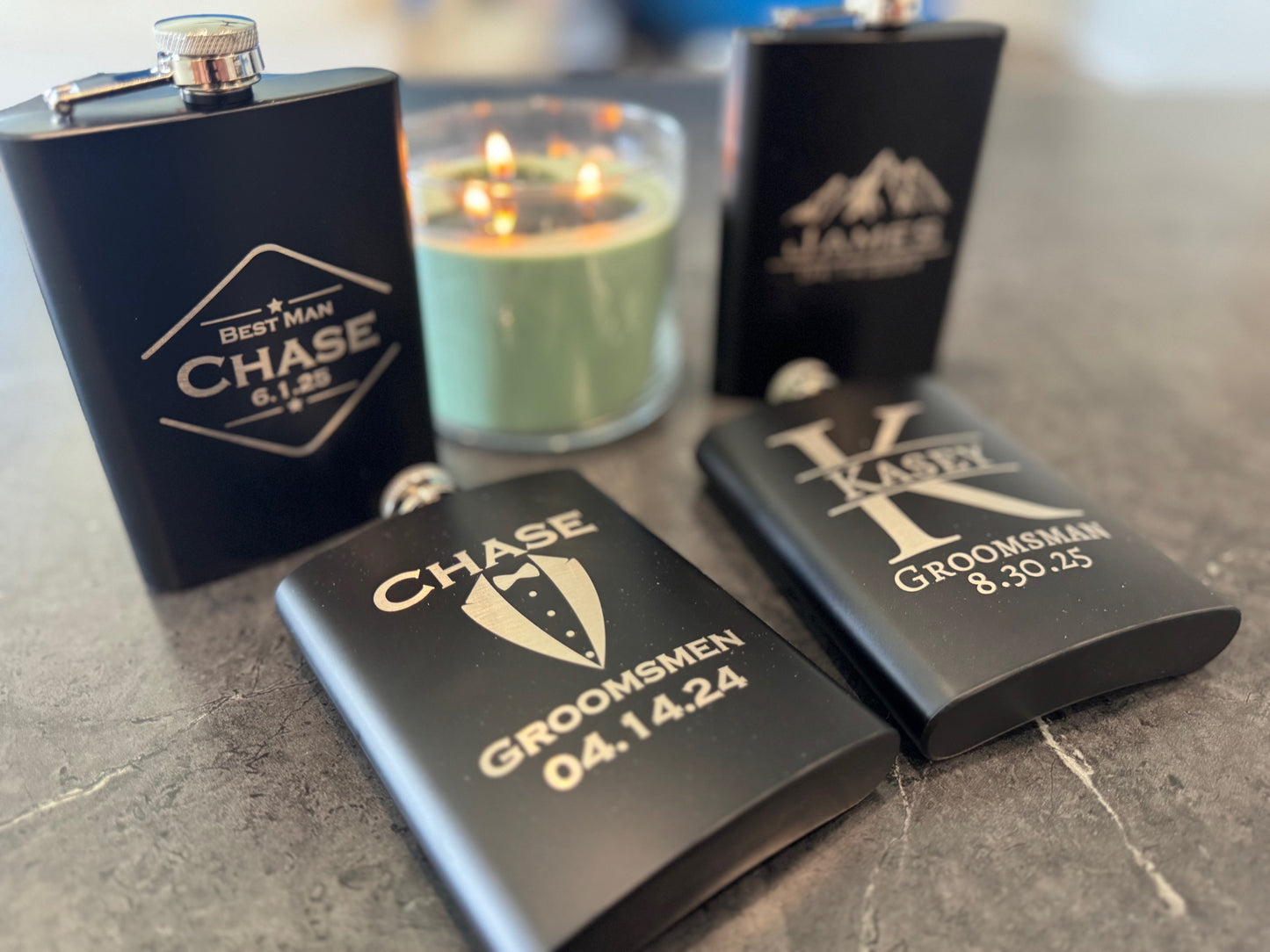 Custom Laser Engraved Metal Flasks β Personalized Groomsmen & Dad Gifts