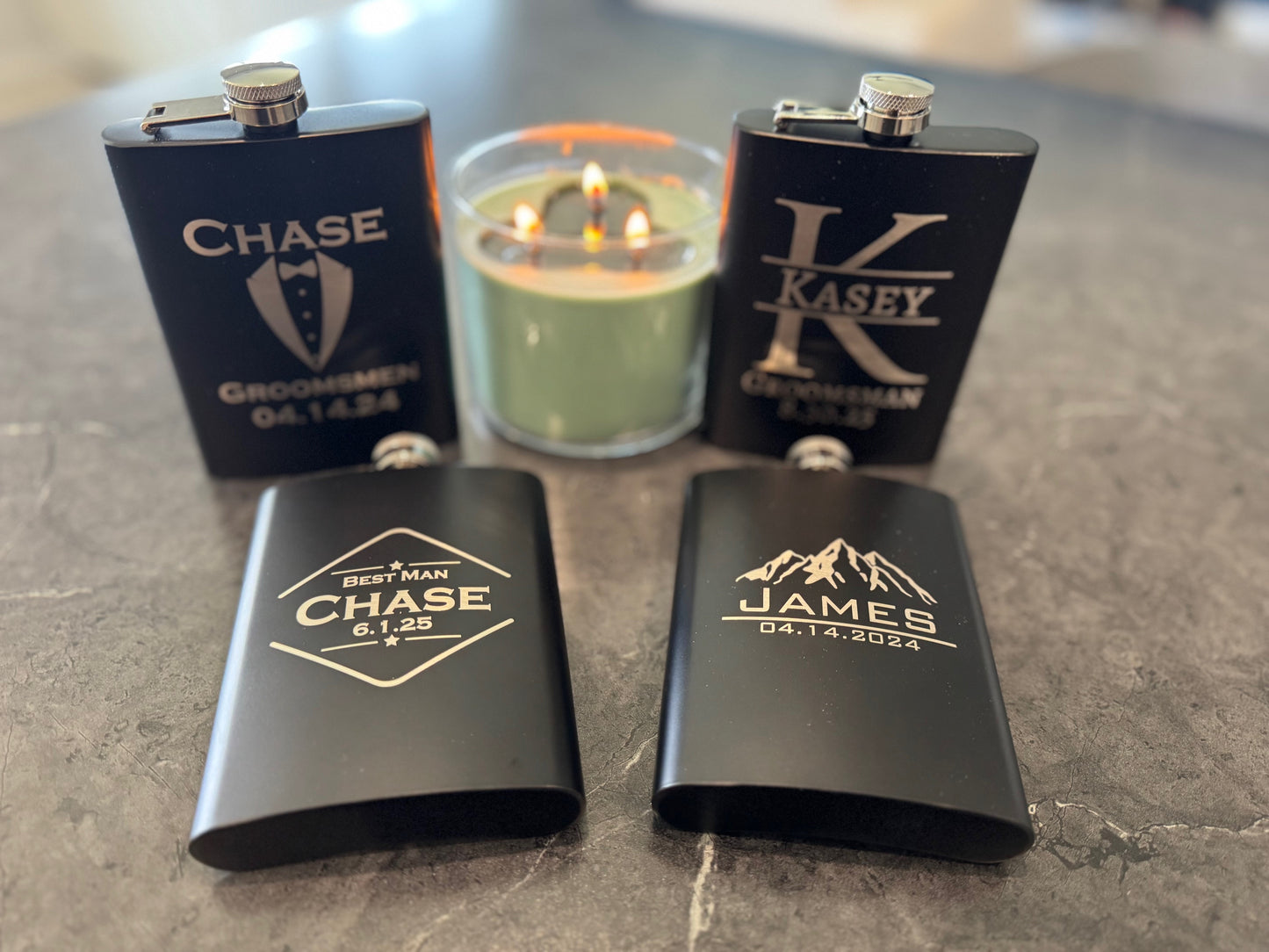 Custom Laser Engraved Metal Flasks β Personalized Groomsmen & Dad Gifts