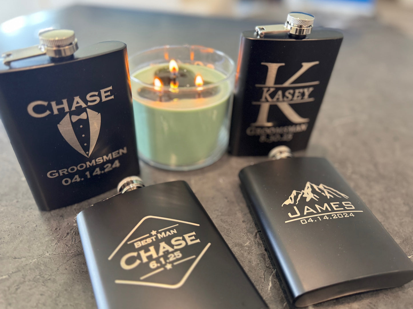 Custom Laser Engraved Metal Flasks β Personalized Groomsmen & Dad Gifts