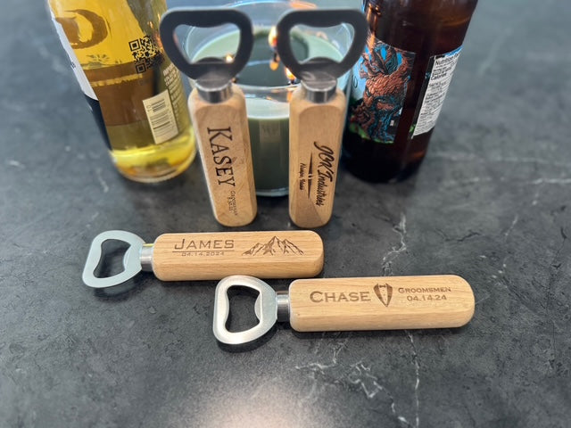 Personalized Wooden Bottle Opener-Custom Engraved Gifts