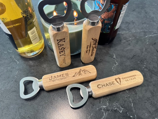 Personalized Wooden Bottle Opener-Custom Engraved Gifts
