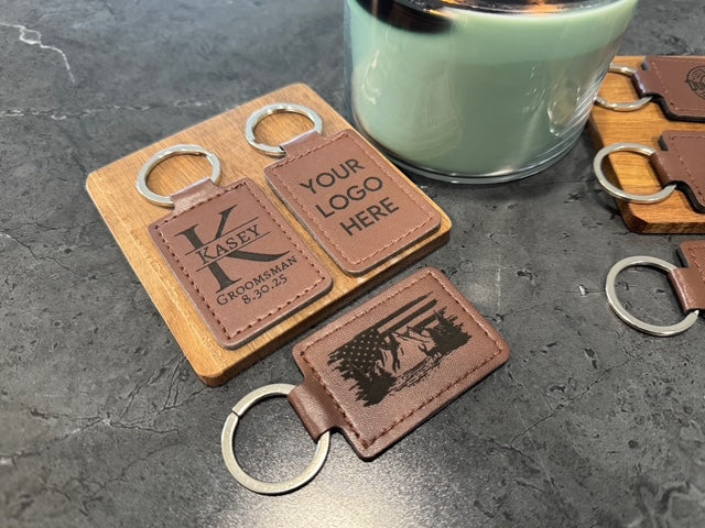 Personalized Leather Keychains- Custom Engraved Gifts