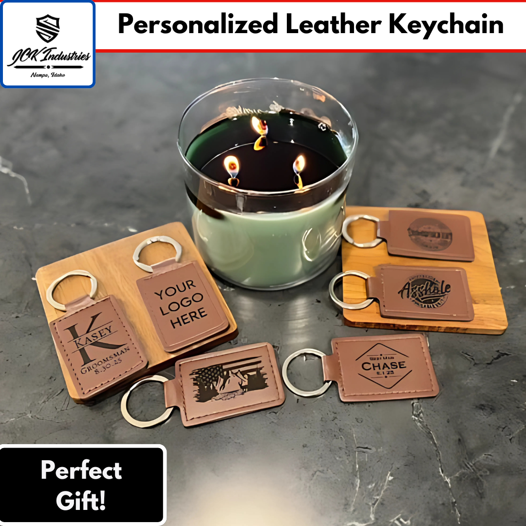 Personalized Leather Keychains- Custom Engraved Gifts