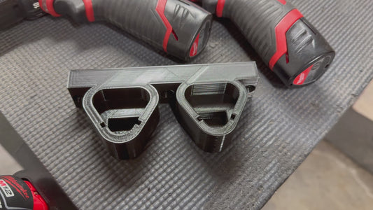 Milwaukee M12 Battery Holder- 3D Printed Wall Mount Battery Holder