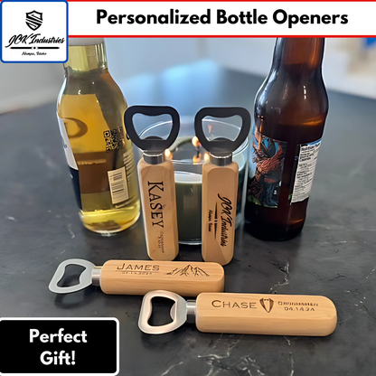 Personalized Wooden Bottle Opener-Custom Engraved Gifts