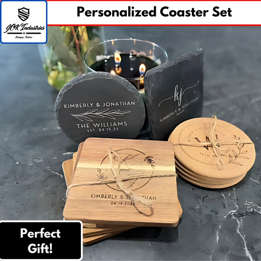 Personalized Coaster Set of 4- Custom Engraved Gifts