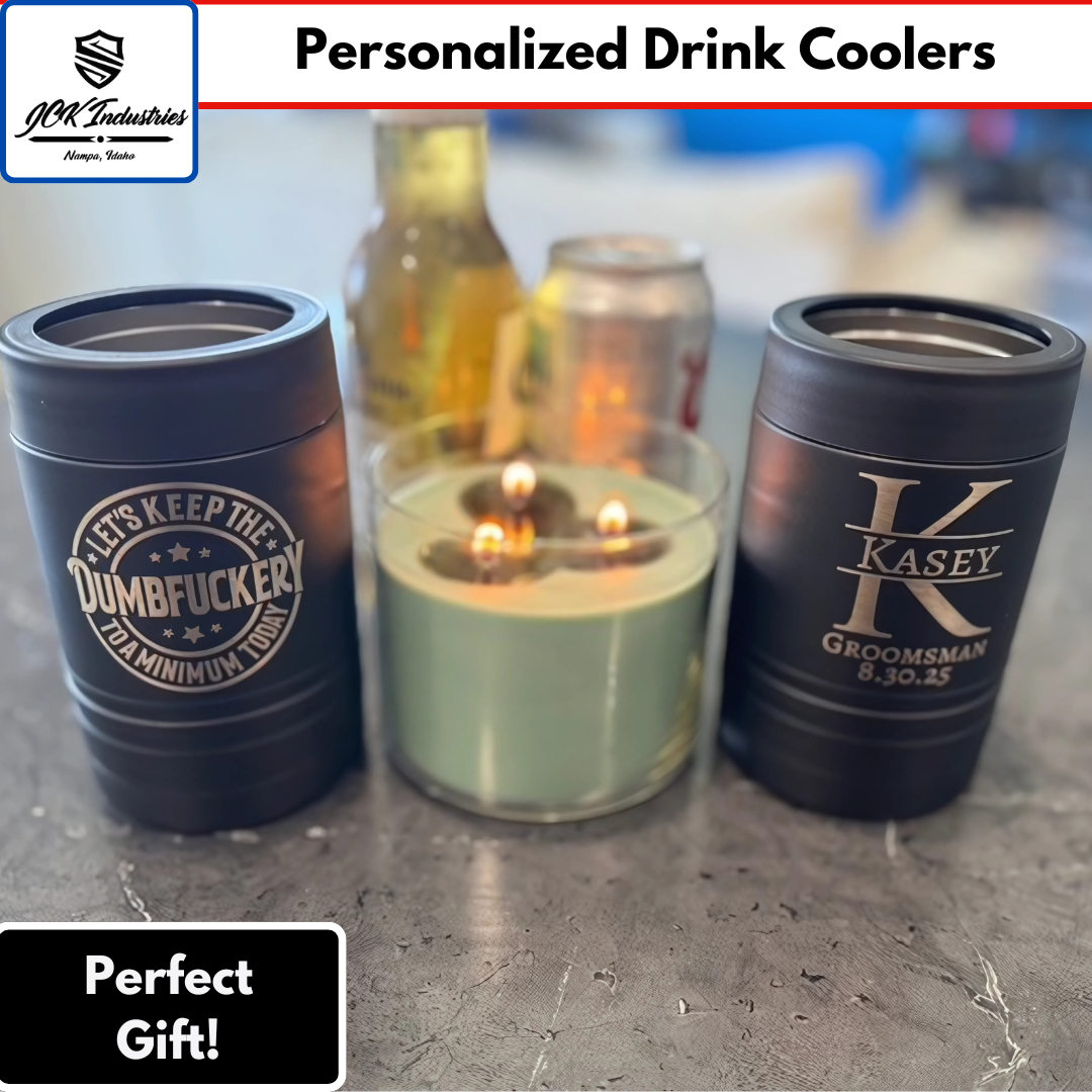 Personalized Can Koozie- Custom Engraved Gifts