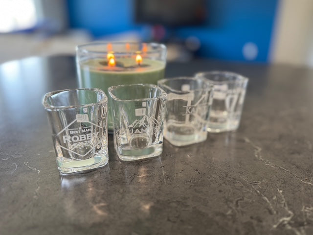 Personalized Square Shot Glasses- Custom Engraved