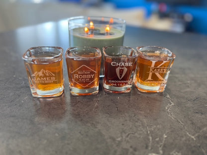 Personalized Square Shot Glasses- Custom Engraved