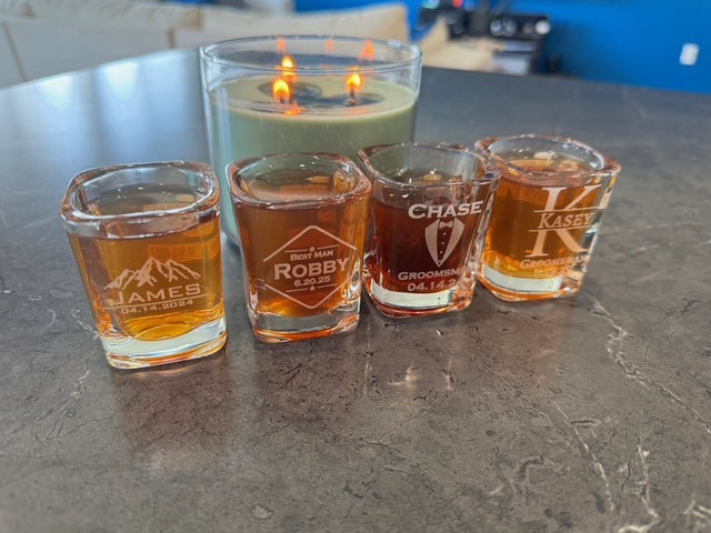 Personalized Square Shot Glasses- Custom Engraved