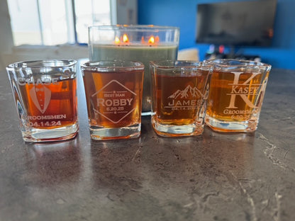 Personalized Square Shot Glasses- Custom Engraved