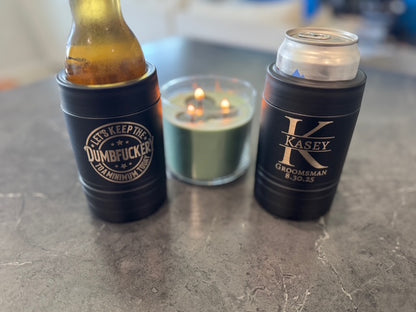 Personalized Can Koozie- Custom Engraved Gifts