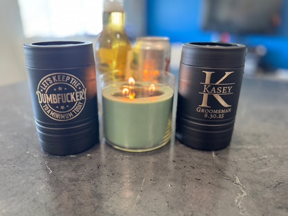 Personalized Can Koozie- Custom Engraved Gifts