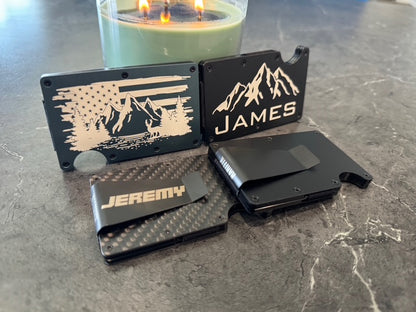 Custom Engraved Metal Wallet – Personalized RFID-Blocking Slim Wallet for Men | Minimalist Front Pocket Card Holder