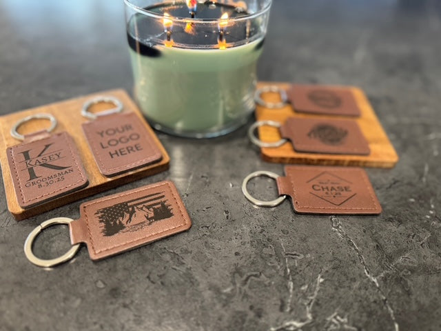 Personalized Leather Keychains- Custom Engraved Gifts