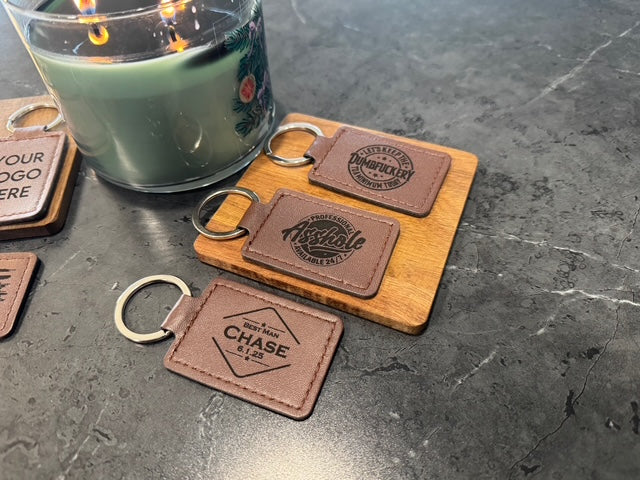 Personalized Leather Keychains- Custom Engraved Gifts