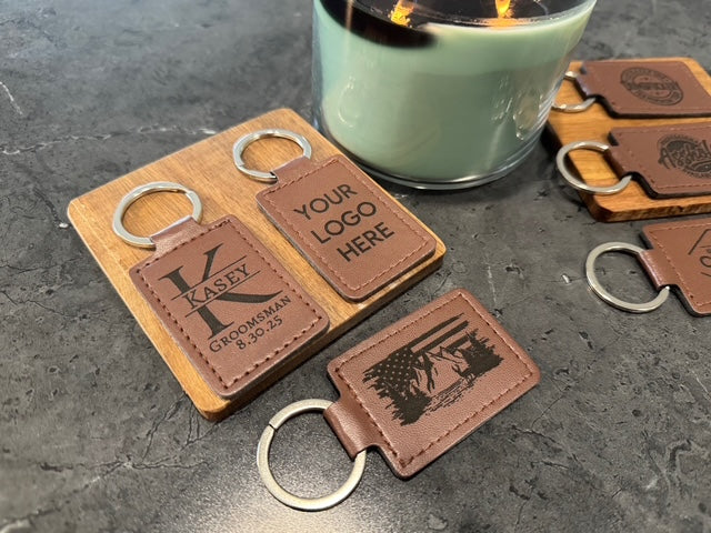 Personalized Leather Keychains- Custom Engraved Gifts