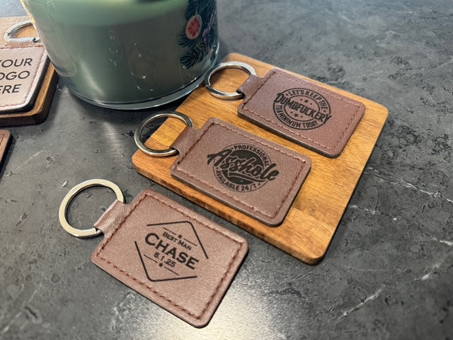 Personalized Leather Keychains- Custom Engraved Gifts
