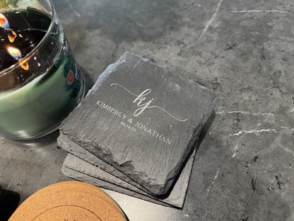 Personalized Coaster Set of 4- Custom Engraved Gifts