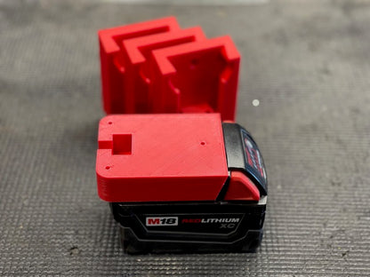Milwaukee M18 Battery Holder- 3D Printed Wall Mount Battery Holder