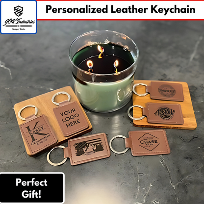 Personalized Leather Keychains- Custom Engraved Gifts