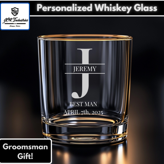 Personalized Square Whiskey Glasses- Custom Engraved