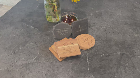 Personalized Coaster Set of 4- Custom Engraved Gifts