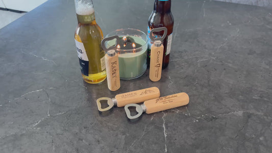 Personalized Wooden Bottle Opener-Custom Engraved Gifts