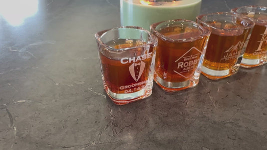 Personalized Square Shot Glasses- Custom Engraved