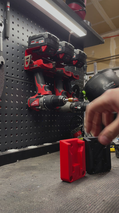 Milwaukee M18 Battery Holder- 3D Printed Wall Mount Battery Holder